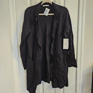 Cloth by Design Womens Cardigan with front pockets Medium Black